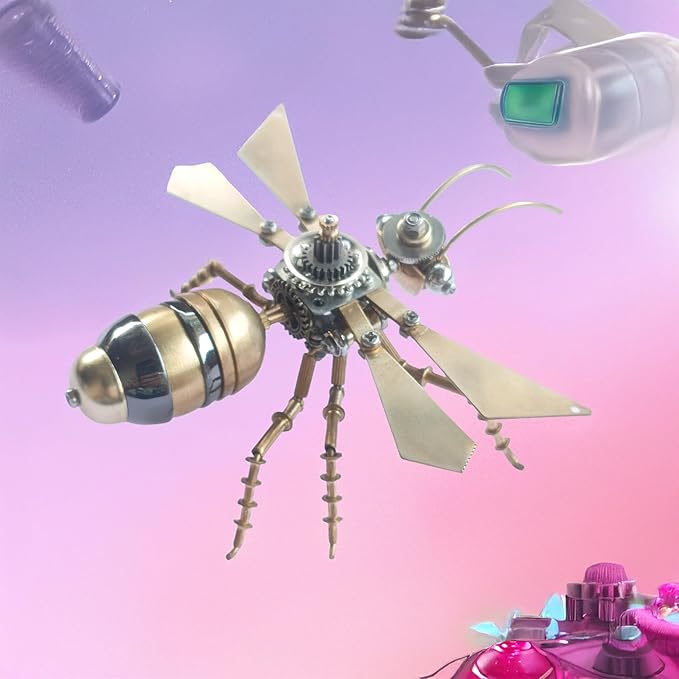 3D Steampunk Metal Puzzle, Mechanical Flying Ants Insects Model Building Kits, Arts & Crafts DIY Projects Hobby Kit,Funny Ideas for Birthday (Flying Ants)