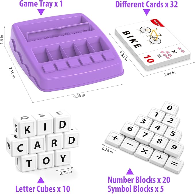 Montessori Matching Letter Games,Educational Toys for 3-8 Year Olds Boys Girls,Alphabet Learning Toys for Kids Ages 3-8 Years,Birthday Party Gifts for 3-8 Year Olds Boys Girls(Purple)