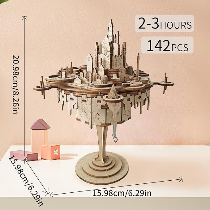 Music Park 3D Wooden Puzzles for Adults Music Box Model Kits You are My Sunshine Castle Building DIY Crafts Birthday Gifts for Girls or Women Age 14+
