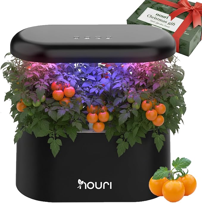 Nouri 5 pod Smart Garden for Home Cooks | w/Heirloom Salad | Hydroponics Growing System | LED Grow Lights | Indoor Herb Garden Kit | Herb Growing Kit Indoors for Plant Lovers, Gardeners, Kitchen