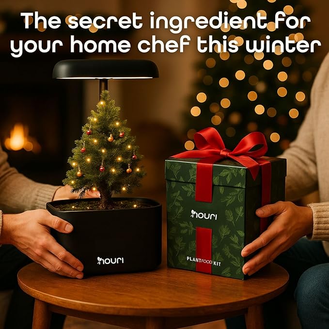 Nouri 5 pod APP Smart Garden for Home Cooks | w/Heirloom Basil | Hydroponics Growing System | LED Grow Lights | Indoor Herb Garden Kit | Herb Growing Kit Indoors for Plant Lovers, Gardeners, Kitchen