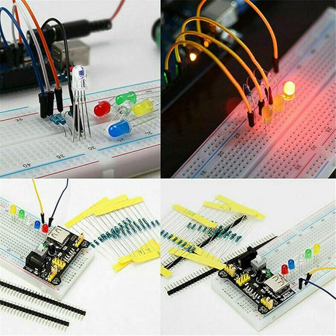 DIY Electronics Components Kit Assortment, Resistors 1818PCS, LED, Triode, Capacitors, Diodes, PCB, Potentiometer, Variable Resistance, Stabilivolt for Arduino UNO MEGA2560 Raspberry Pi MCU