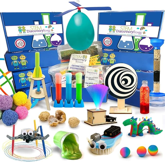 Stem Learning 9 Monthly Subscription Box Kits w/ 27 Projects - Summertime Remote School Building Toys - Science, Technology, Engineering, Mathematics - Activities for Kids Boys & Girls Ages 7-12