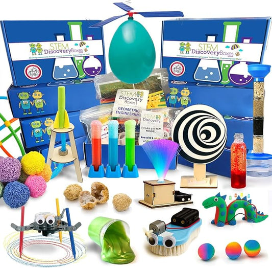 Stem Learning 9 Monthly Subscription Box Kits w/ 27 Projects - Summertime Remote School Building Toys - Science, Technology, Engineering, Mathematics - Activities for Kids Boys & Girls Ages 7-12