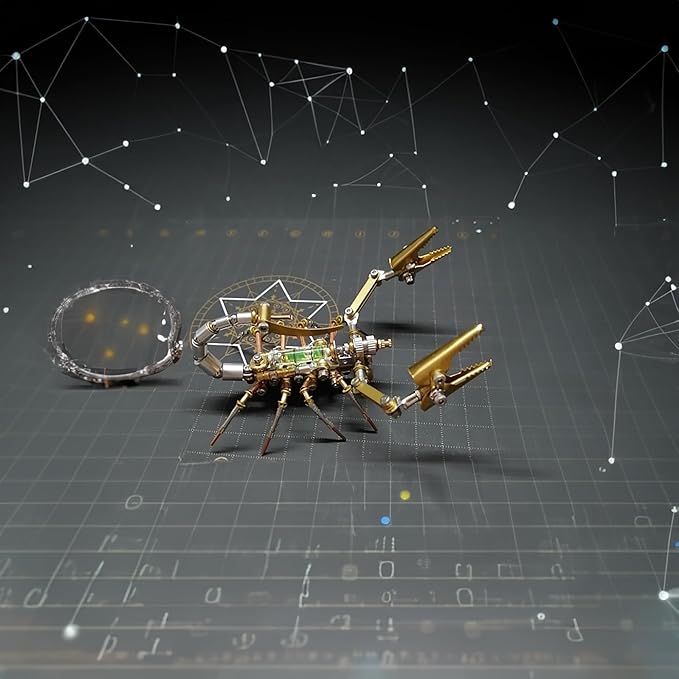 Metal Insect Scorpion Model, Steampunk Bug Mechanical, 3D Metal Puzzle, Arts and Crafts Hobby Kit,DIY Projects for Birthday(Leveling Scorpion)