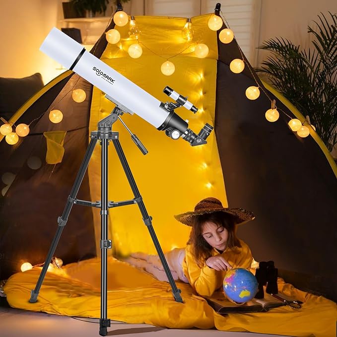 Telescope for Adults High Powered, 80mm Aperture 900mm Professional Refractor Telescope for Adults & Beginners, Compact and Portable Travel Telescopio with Carrying Bag and Designed Phone Adapter