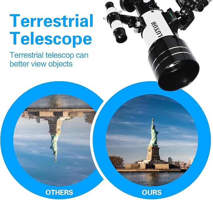 Telescope,70mm Telescope Refracting with Phone Adapter for Adults,Astronomy Beginners,with Multilayer Broadband Coating,Adjustable Tripod and Finderscope