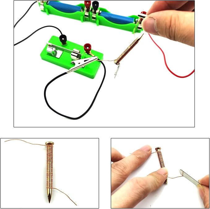 EUDAX DIY Physics Experiment Model Kit Electromagnetic Materials Electromagnet and Basic Electricity Discovery Circuit for School Lab Creative Educational Science Projects Teaching Equipment