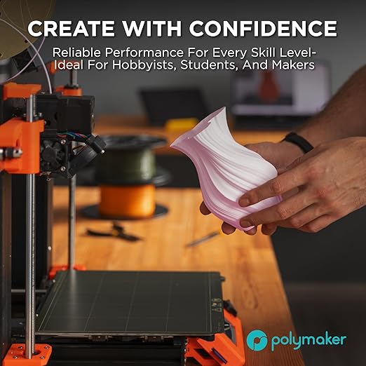 Polymaker Draft PLA 1.75mm 3D Printer Filament, Neatly Wound Cardboard Spool, Dimensional Accuracy +/- 0.02 mm, Fits Most FDM 3D Printers, 10 Pack 10kg Spool(10kg), Matte Black Finish