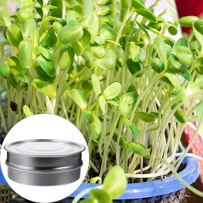 ARTIBETTER Stainless Steel Sprouting Tray Kit Set with Fine Wire Mesh and Base Lid for Seed Germination Easy Growing Sprout Trays for Gardening Healthy Planting Supply at Home and Office