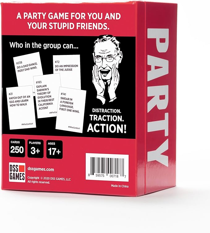 DSS Games Who Can Do It [A Party Game | Compete with Your Friends to Win These Challenges | Adult Game | Great for White Elephant, Friendsgiving, Stocking Stuffers, Holiday Parties]