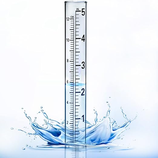 Plastic rain Gauge Replacement Tube, 5'' Capacity rain gauges Replacement Tubes Plastic for Yard Garden Outdoor Home, with Tube Brush, Best Rated