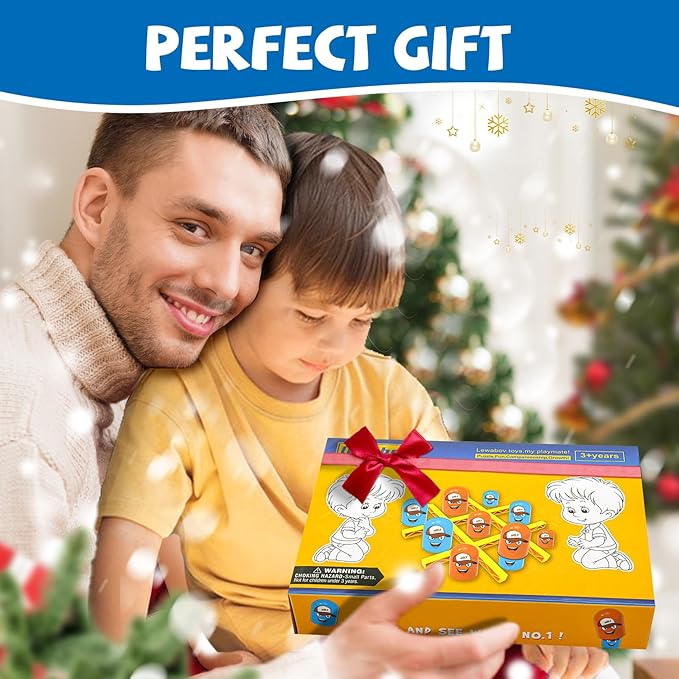 New Tic Tac Toe Game,Strategy Board Game,Head-to-Head Game,Family Games, for Kids,Stocking Stuffers for Boys & Girls,Party Favors for Kids 3-8.