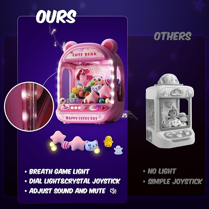 Skirfy Claws Machines for Kids,Unicorns Toys for Age 6+,Kids Games Mini Vending Machines with Squishys Toy Candy Dispenser,Claws Game Machine,Birthday for Girls Age 8-12
