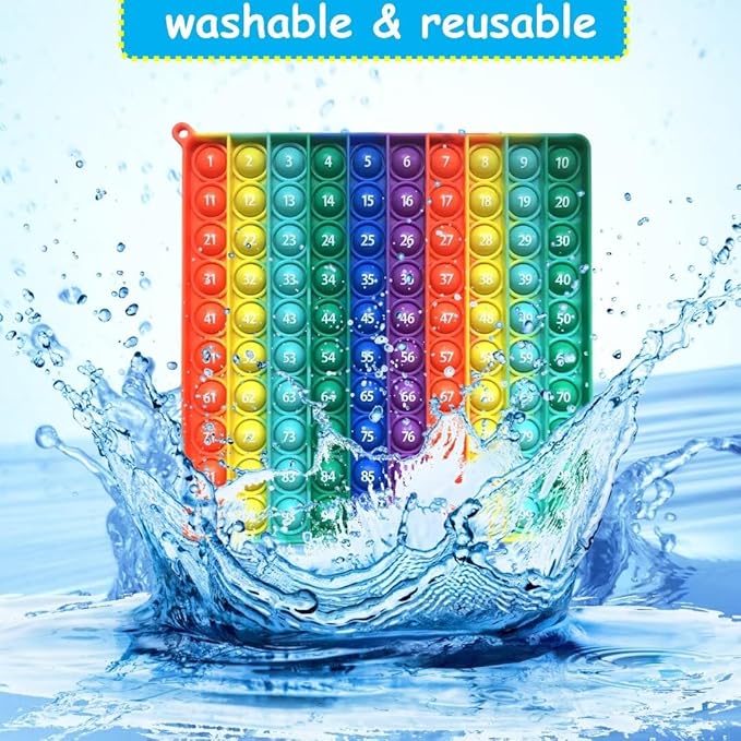 Alphabet Popper Fidggety Toy, Stress Relief Sensory Popping Game, Preschool Montessori Uppercase Lowercase Matching Game, ABC Letter Learning Educational Block (Number 100 Popper)