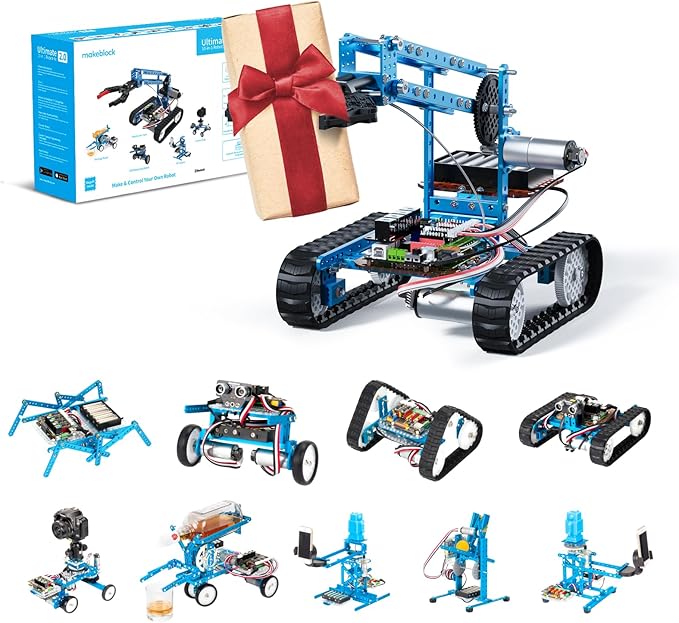 Makeblock mBot Ultimate 10 in 1 Robot Building Toys, Robotics Kit App Remote Control Robot Toys Compatible with Arduino C & Raspberry Pi, STEM Educational DIY Robotics for Kids Ages 12-16