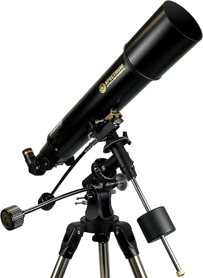 SpectrumOI Telescope for Adults and Kids, 102mm (4") Refractor Telescope, Beginner Telescope for Adults and Kids 8-12, EQ Mount Telescope, Telescopio Profesional with Phone Adapter Wireless Remote…