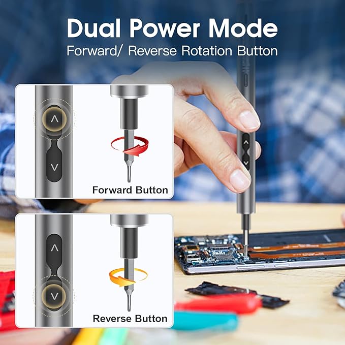 UF-TOOLS Mini Electric Screwdriver, 120 in 1 Small Portable Cordless Power Screwdriver, with 100 Precision Bits & LED Light & 20-bit Tool Set, Handy Repair Tool for Phone, Watch, Camera, Laptop