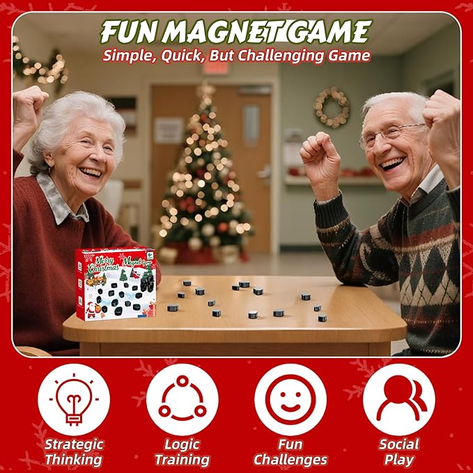 Magnet Game, Family Games for Kids and Adults, Board Games for Adults and Kids 2-4 Player, Magnet Game with String for Family Games Night, Stocking Stuffers Gift for Kid Seniors Elders Christmas