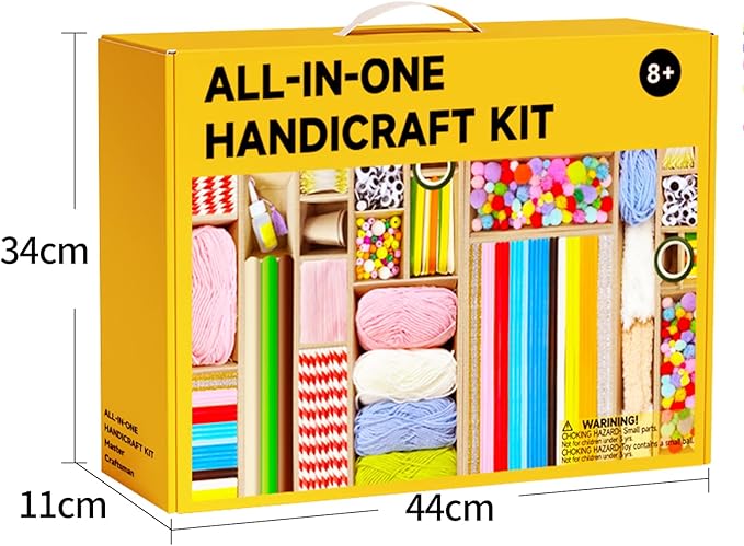 Fusihey Arts and Crafts Vault, DIY Craft Supplies Kit Christmas Creative Hobby Fun Activity Toys for Kids, Perfect Gifts for Girls & Boys Age 4 5 6 7 8 9 10 11 12 Year to Spark Imagination and Joy