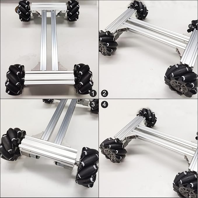 Professional Smart 4WD Metal Robot Car Chassis Kit with 97mm Mecanum Wheels, DIY RC Robotic Moving Platform,for AGV, School Eduactional Science Kits, Remote Control Robotic STEAM Model Experiment