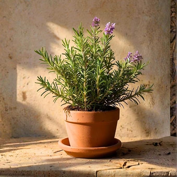 6 Blue Rosemary Plants Live, Well Rooted Starter Rosemary 4–7'' Tall, Fragrant Herb for Outdoor Growing