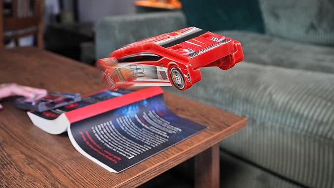 FLAT 2 FAST Original Stunt Card Racer – Flat Car Racer and Pocket Size Racecar Launcher with Built-in Button for Stunt Launching and Racing – Compact – Cobalt Blue