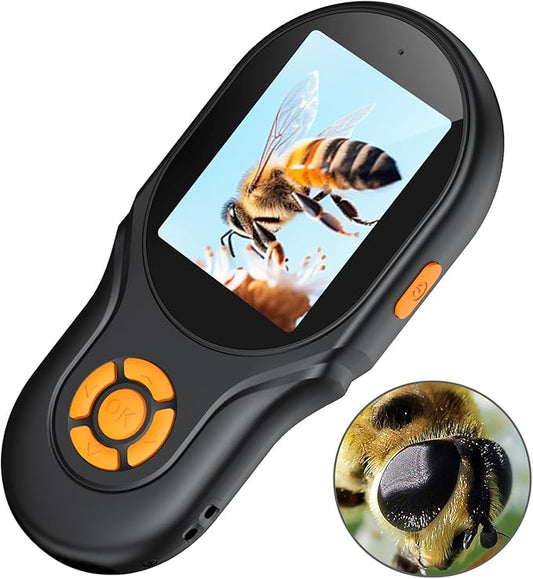 Microscope for Kids, EDCREATY 500X Magnification 2.4-Inch High-Definition Screen, Mini Portable Pocket Handheld Camera for Christmas Birthday Gifts Toys for 4 5 6 7 8 9 10 11 12 Year Old Kids(Black)