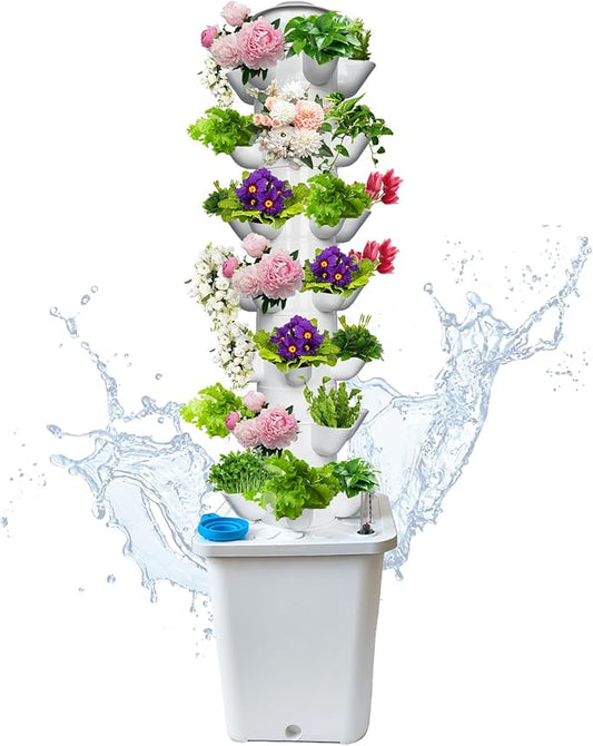 35 Plants Hydroponic Tower, Hydroponics Growing System Tower, Hydroponics Tower with Timer Automatic Watering, Vertical Hydroponic Tower, Planter Germination Kit for Herbs Vegetables Fruits