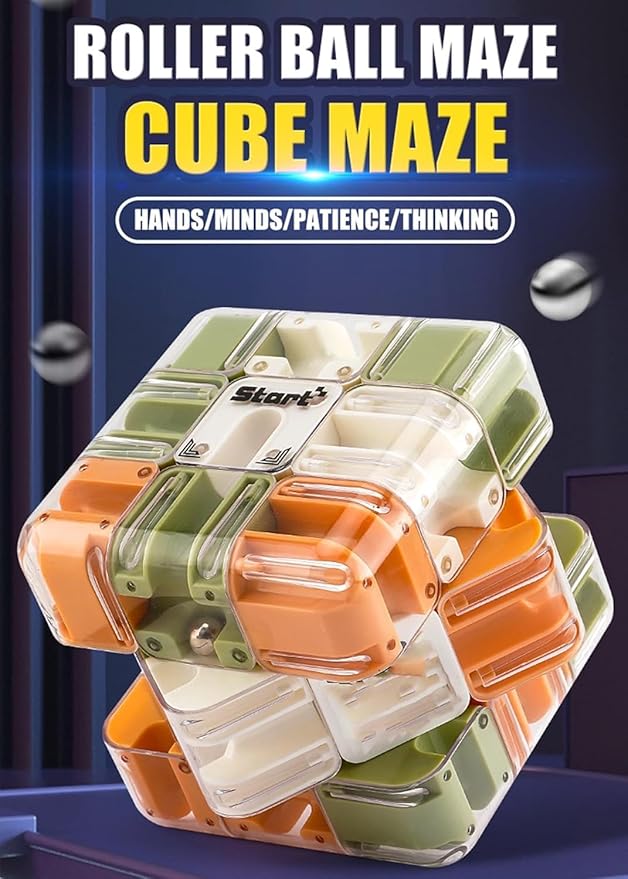 Large Labyrinth 3D Puzzles Maze Cube, Engaging Brain Teaser Toy, Spatial Awareness Brain Training Toy for Stress Relief & Logic Development, Educational Focus Game Gift for Adults Teens