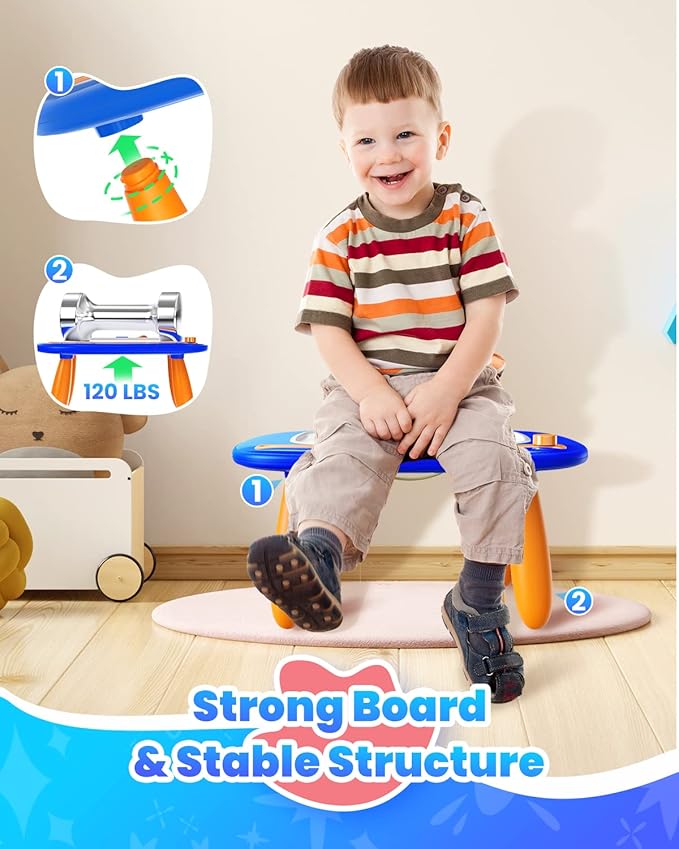 Toddlers Toys Ages 1-3, Magnetic Drawing Board, Doodle Board Pad Learning and Educational Toys for 18 Months Baby, 1-3 Yr Kids Birthday Gifts - Dark Blue