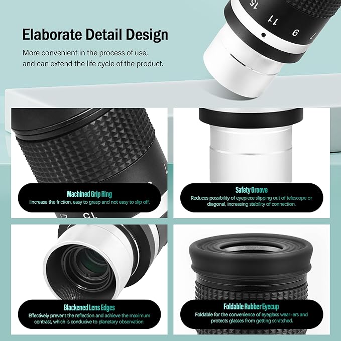 Astromania Zoom Eyepiece for Telescope, 7-21mm Zoom Lens Variable Power & Multi-Coated Design for Planetary & Deep Space Observation Compatible with Telescope That Accepts Telescope Eyepiece 1.25 Inch