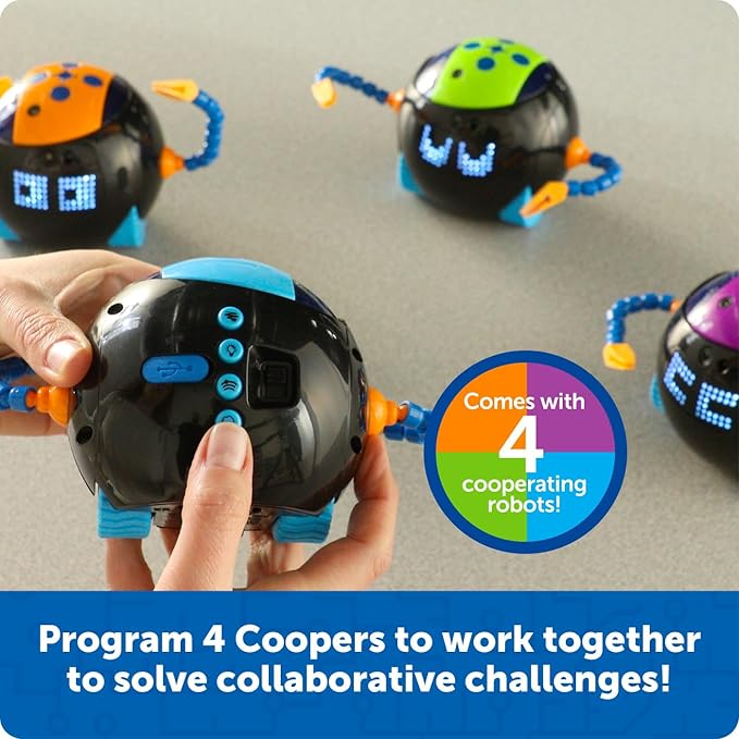 Learning Resources Cooper the STEM Robot Classroom Set - Coding for Kids, Building Toys, Robotics Kids, Montessori Programming, Gifts for Boy and Girls, Must Haves , Interactive Homeschool Supplies