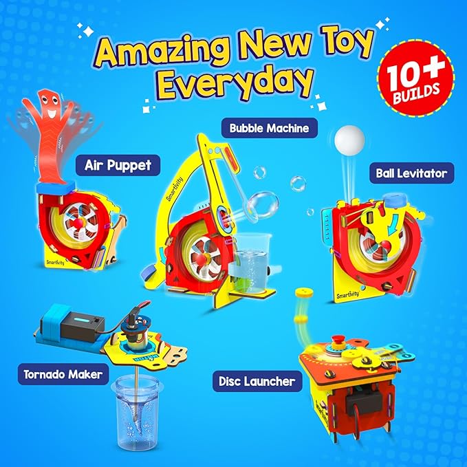 Smartivity 10-in-1 Motor-Powered STEM Kit | Build 10+ Exciting Electronics Projects | Christmas, Birthday Gift for Smart Kids | DIY Science Kit/Toy for Ages 6,7,8,9,10,11,12 Years Old Boys & Girls