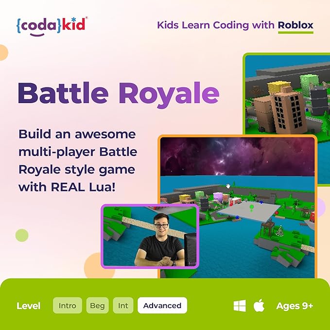 CodaKid Roblox Coding, Award-Winning, Coding for Kids, Ages 9+ with Online Mentoring Assistance, Learn Computer Programming and Code Fun Games with Lua and Video Game Programming Software (PC & Mac)