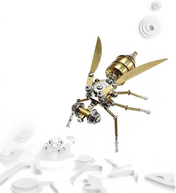 Challenging 3D Puzzle Gift Steampunk Metal Insect Bug Mechanical Sculpture Insect 3D Vespa Model Engineering for Teens Personalized Ornament Gift for Birthday, Ideas(Vespa)