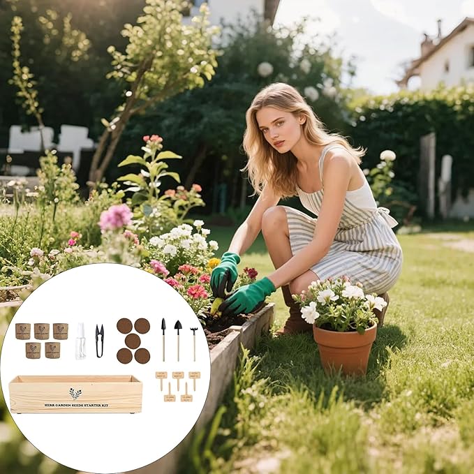 Indoor Tree Planting Kit Bonsai Starter Set with Pots, Nutritional Soil Discs & Tools Gardening Women Men Mom Dad Beginner Grow Guide Included