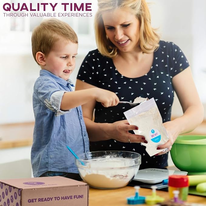 Baketivity Kids Baking DIY Activity Kit - Bake Delicious Confetti Muffins with Pre-Measured Ingredients – Best Gift Idea for Boys and Girls Ages 6-12