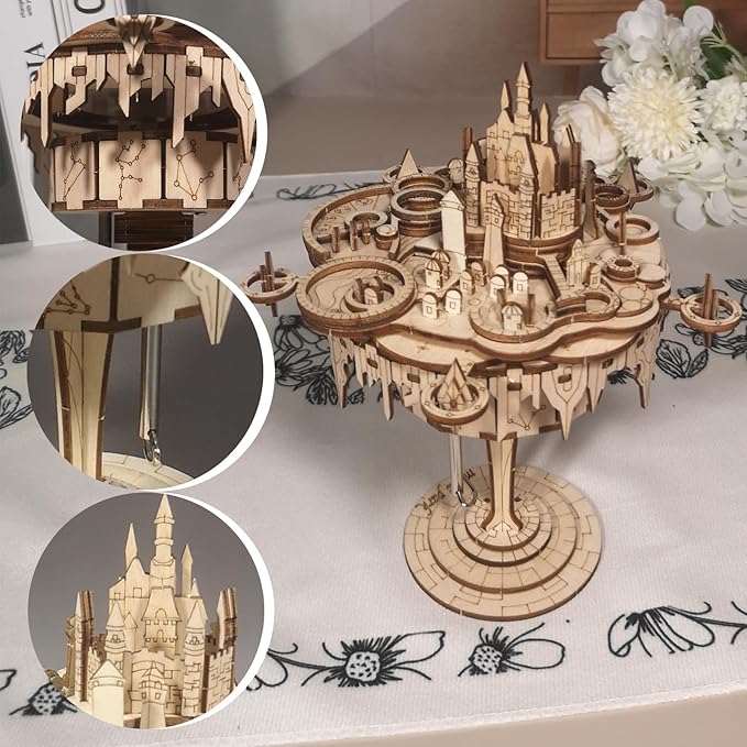 Music Park 3D Wooden Puzzles for Adults Music Box Model Kits You are My Sunshine Castle Building DIY Crafts Birthday Gifts for Girls or Women Age 14+