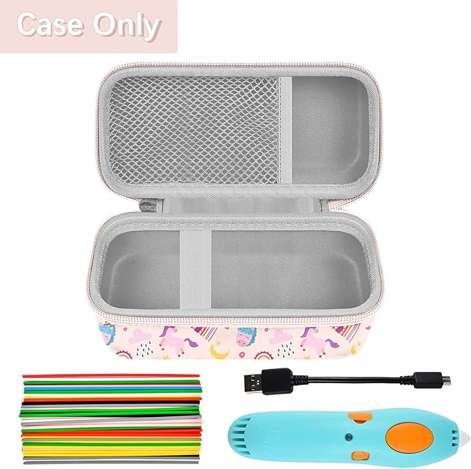 Leayjeen Storage Case Compatible with 3Doodler Start+ Essentials for 3D Pen Set for Kids,for Kids Ages 8-12,Fit for 3D Printing Pen Carrying case(Case Only)-Pink Unicorn