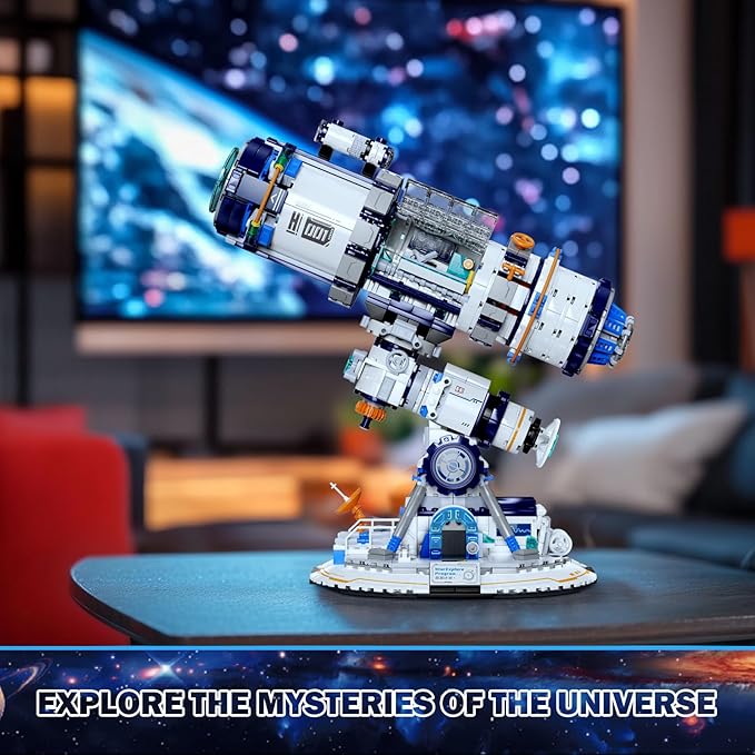JMBricklayer Space Telescope Building Sets for Adults, Cool Space Planet Building Toys with Lights 70009, Space Exploration Telescope Model Kits for Adult, Ideal Gift for Space Lovers, Kid 14+(995PCS)