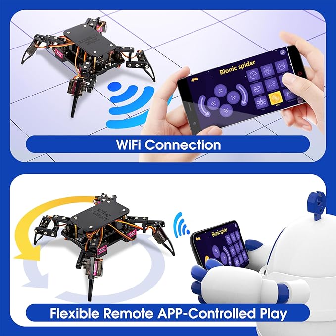 ACEBOTT Science Kits Spider Robot Building Kit STEM Crawling Robot Gifts for Kids Boys Ages 8-12 Girls, Scientific Coding Robotic Technic Creative DIY Toys for Birthday