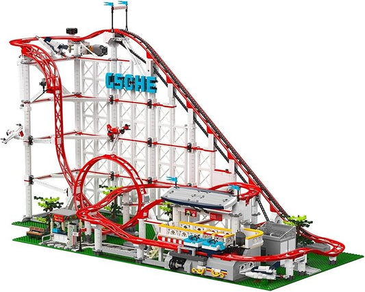 Sosuy Roller-Coaster Building Set, Electric Motorized Train Station, Amusement Park Toy for Boy Girl Teen, Easter Birthday Gifts for Adult Kid Ages 6 7 8 9+, City Construction Theme Collection 3646pcs