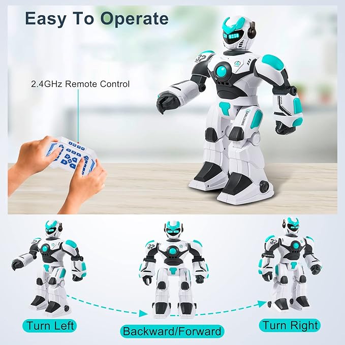 RC Robot Toy for Kids Remote Control RobotToy, Smart Gesture Sensing Rechargeable & Programmable Robot Walking Dancing Singing Chirstmas Gift for 3-15 Years Old Boys Girls