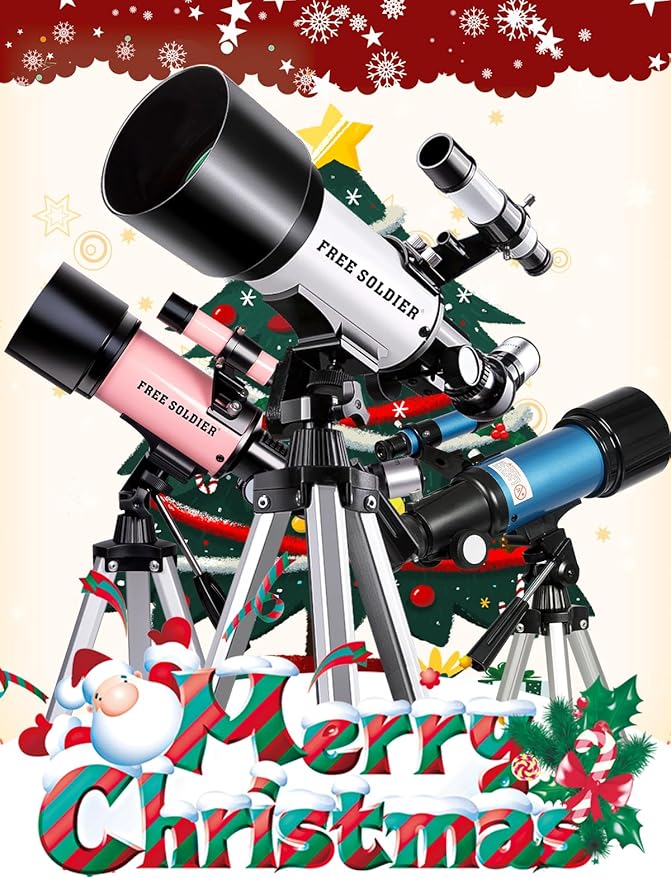 Telescope for Adults Astronomy Beginners - 70mm Aperture and 400mm Focal Length Astronomical Refractor Telescope Great Astronomy for Christmas with Package, White