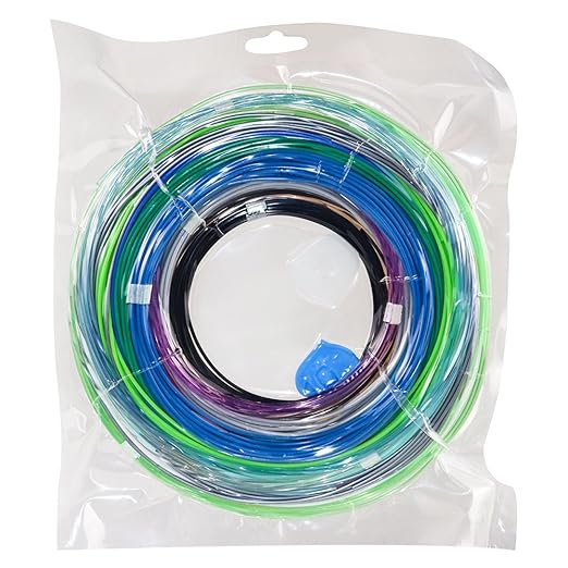 28Colors PLA 3D Printing Pen Filament Refill, Each Color 10 Feet, Total 280 Feet, Extra Gift with 2 Finger Caps by MKOEM