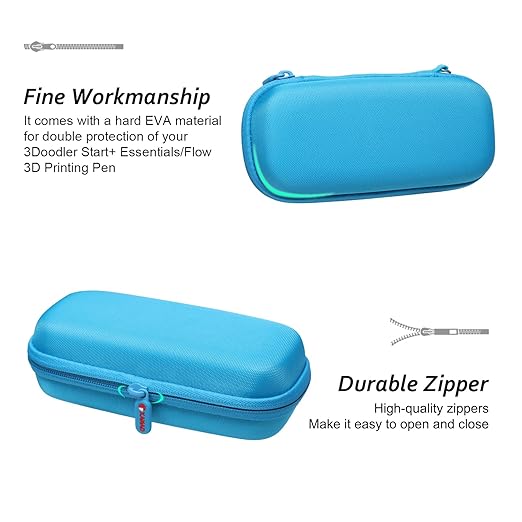 XANAD 3D Pen Case Compatible with 3Doodler Start+ Essentials/Scrib3D P1 Advanced/MYNT3D 3D Printing Pen for Kids, Blue