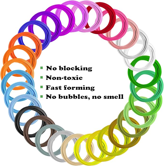 20 Colors 660 Feet 3D Pen Filament, Each Color is 33 feet, 1.75mm PLA 3D Pen Refills for 3D Printing Pen, Compatible with MYNT3D SCRIB3D 3D Printing Pen, Not Support for 3Doodler Pen