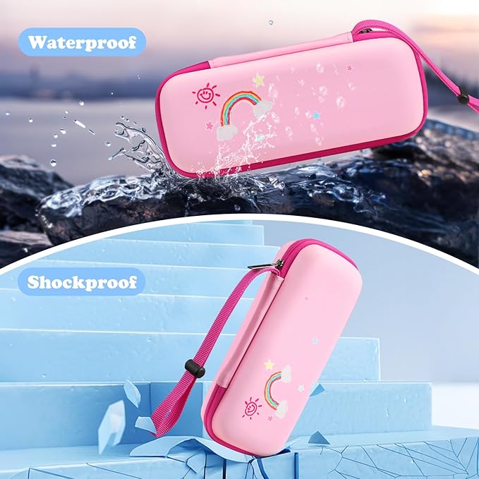 FINTIE Case Compatible with 3Doodler Start+ Essentials (2024/2023) 3D Printing Pen for Kids, Hard Storage Organizer Box with Hand Strap for Printing Filament Refill, USB Charger (Box Only), Pink