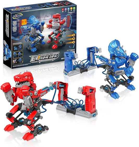 Hydraulic Boxing Bots, STEM Building Kit for Kids, Build 2 Hydraulic-Powered Battle Robots, STEM Educational Fighting Robot Toy Set, Christmas Birthday Gift for Boys & Girls Ages 8-18 Adults